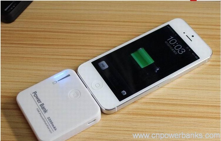 Mini potenza banca 2200mah per iphone 5 caricatore portatile